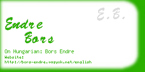 endre bors business card